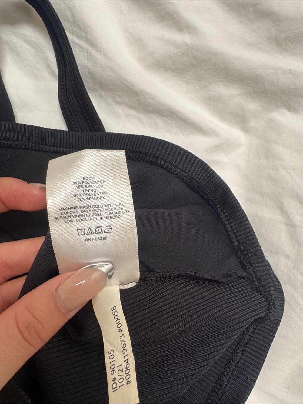 Express Black Ribbed Square-Neck Crop Tank - Picture 3 of 3